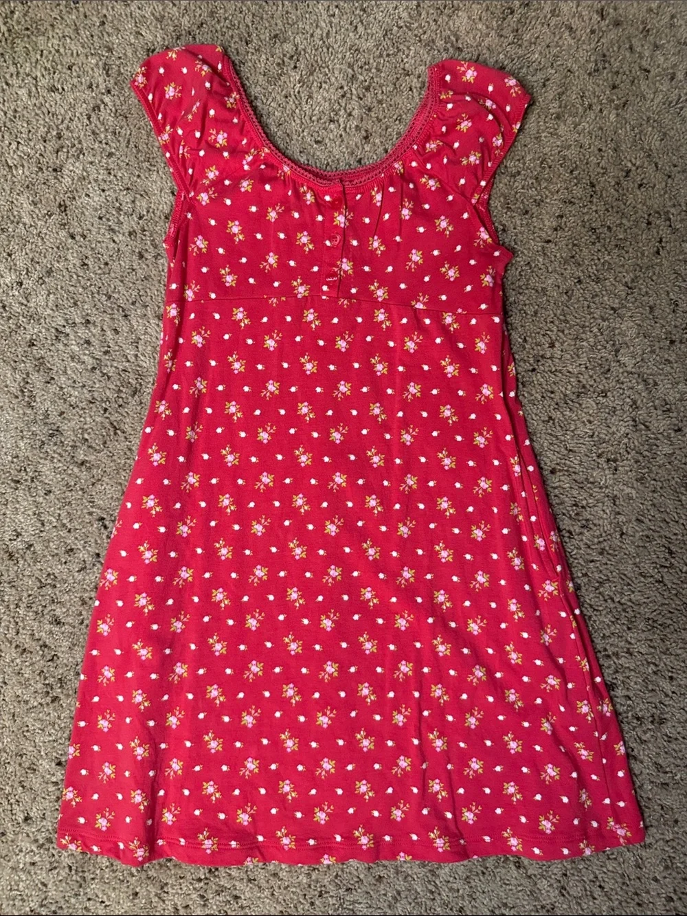 Old Navy Red Floral Cap-Sleeve Girls' Dress